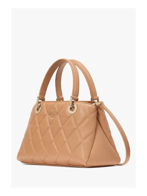 Kate Spade Carey Smooth Quilted Leather Small Sullivan Satchel (Tiramisu) - Image 3