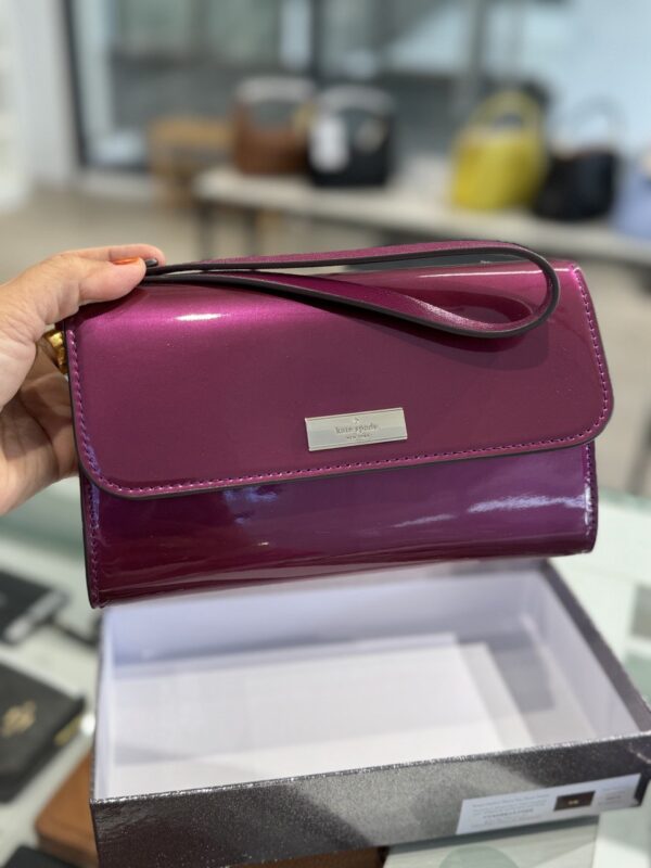 Kate Spade Kenzie Boxed Medium Flap Wristlet (Raspberry)