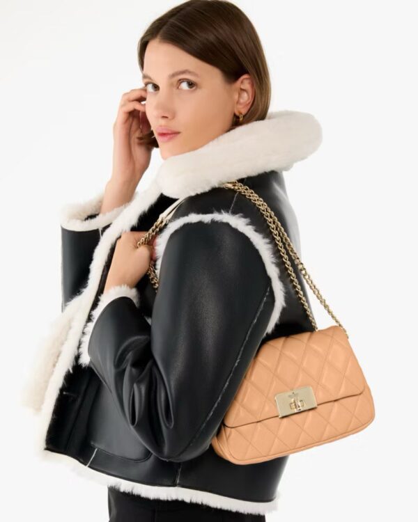 Kate Spade Carey Quilted Leather Small Flap Crossbody(Tiramisu) - Image 2
