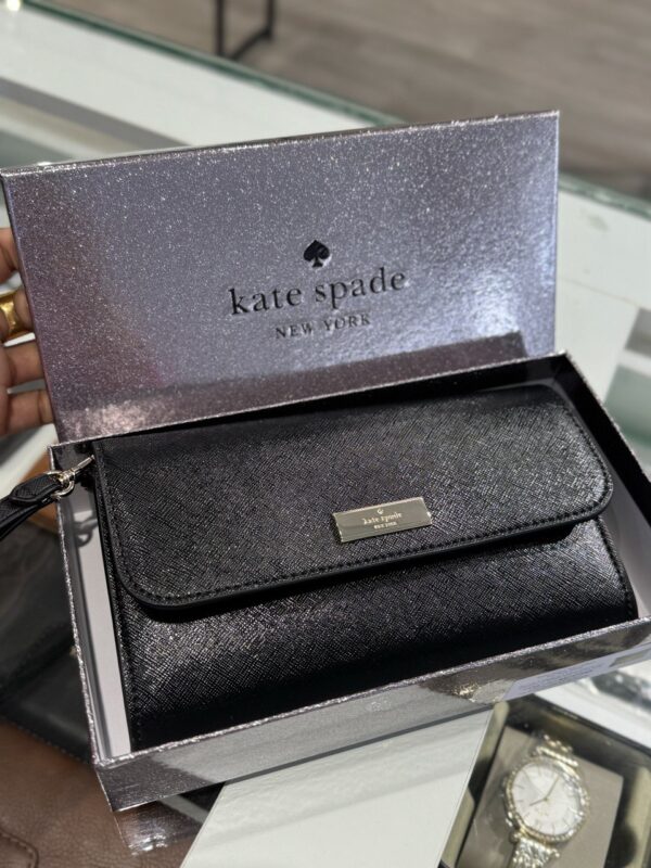 Kate Spade Kenzie Boxed Medium Flap Wristlet (Black) - Image 4