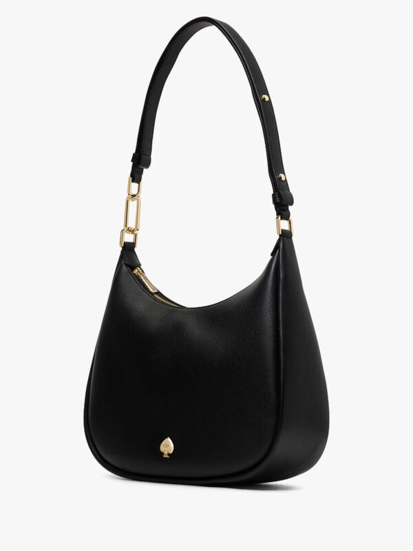 Kate Spade Kayla Pebbled Leather Chain Link Convertible Crossbody (Black) - Image 5
