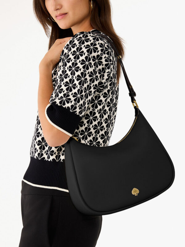 Kate Spade Kayla Pebbled Leather Chain Link Convertible Crossbody (Black) - Image 2