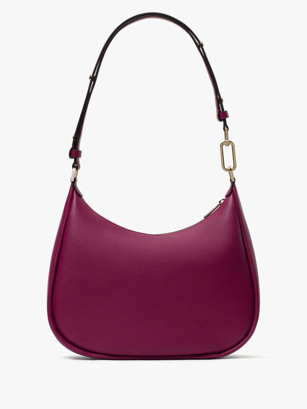 Kate Spade Kayla Pebbled Leather Chain Link Convertible Crossbody (Dark Raspberry) - Image 2
