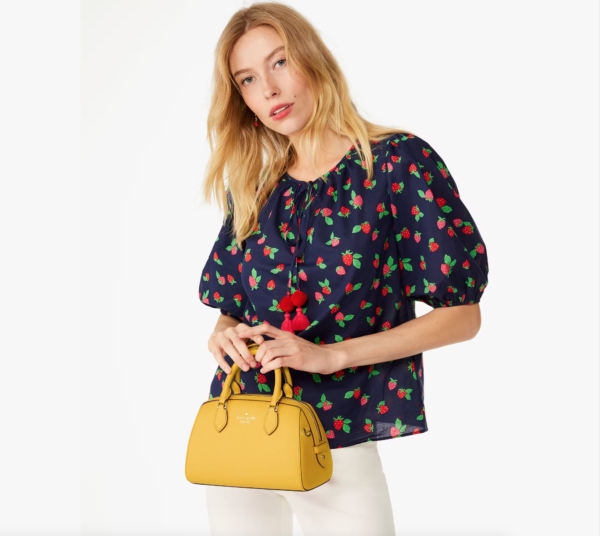PRE ORDER - Kate Spade Madison Saffiano Leather Duffle Crossbody Bag (Daffodil) - Image 2