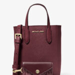 Michael Kors Vincent Extra-Small Saffiano Leather Crossbody Bag With Card Case (Oxblood)