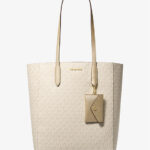 Michael Kors Vincent Large Signature Logo Tote Bag With Coin Pouch (Pale Gold)- HARI RAYA SPECIAL