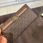 Michael Kors Reed Large Snap Wallet (Brown)