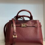 Michael Kors Reed Small Belted Satchel (Dark Cherry)