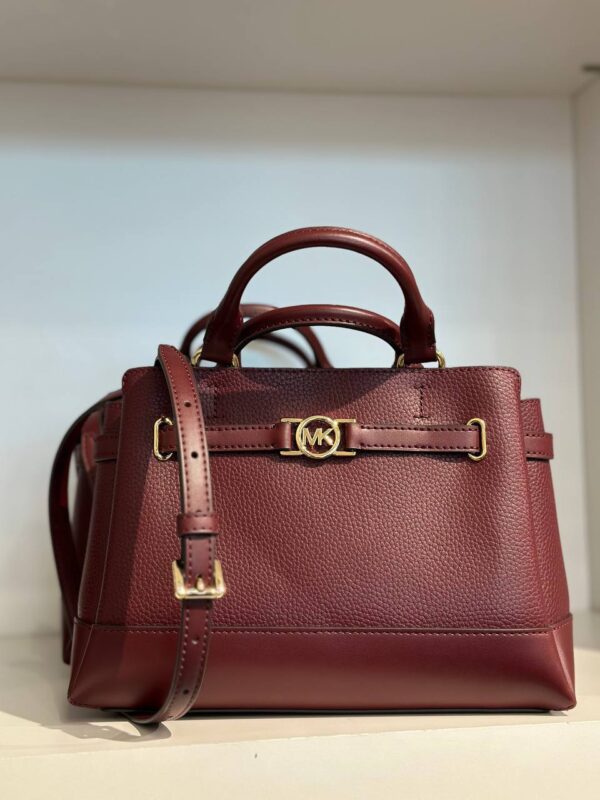 Michael Kors Reed Small Belted Satchel (Dark Cherry)