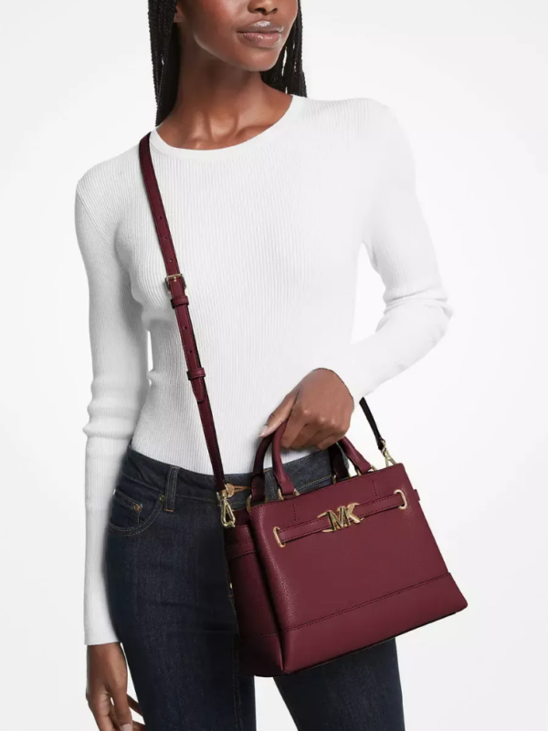 Michael Kors Reed Small Belted Satchel (Dark Cherry) - Image 3