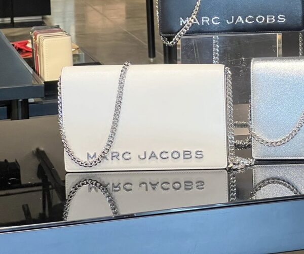 Pre Order - Marc Jacobs Party On A Chain Crossbody Leather Bag (White)