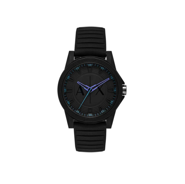 Armani Exchange Three-Hand Black Silicone Watch AX2533