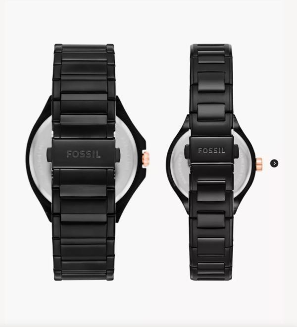 Fossil His and Her Multifunction Black Stainless Steel Watch Set(BQ2645 Set) - Image 3