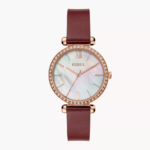 Fossil Tillie Three-Hand Maroon Leather Watch(BQ3968)