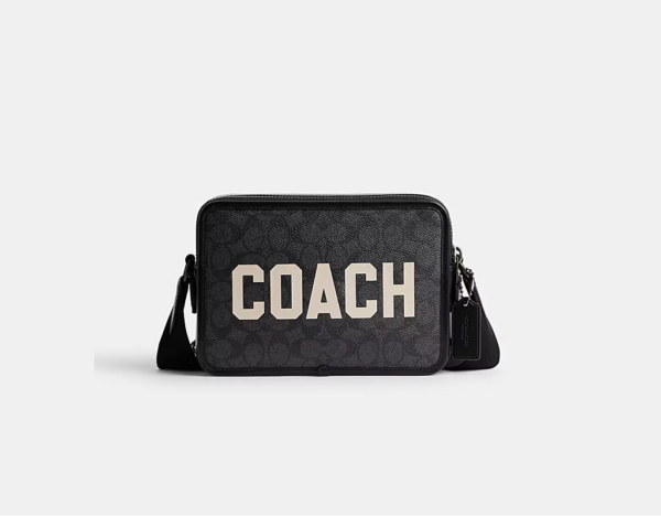 Coach Charter Crossbody 24 In Signature Canvas With Coach Graphic (Charcoal Multi) - Boutique Collection