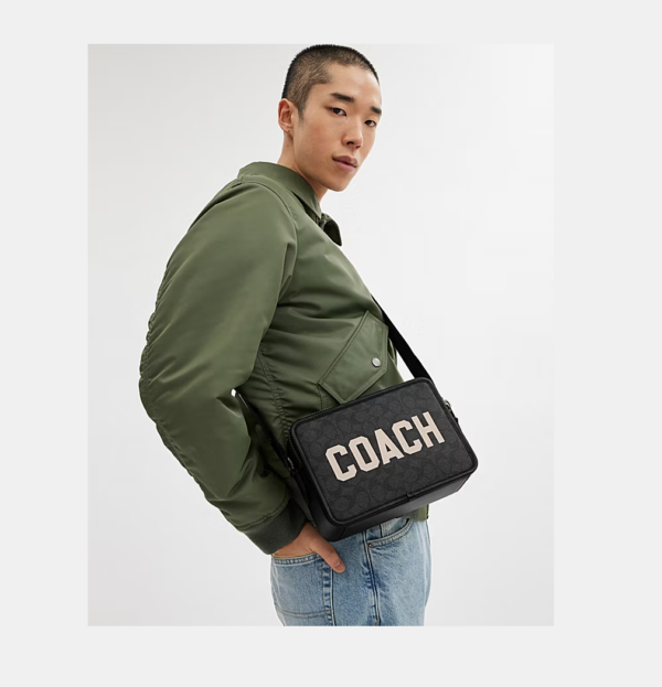 Coach Charter Crossbody 24 In Signature Canvas With Coach Graphic (Charcoal Multi) - Boutique Collection - Image 3