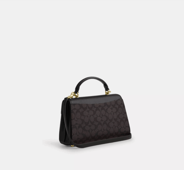 [Pre Order]-Coach Eliza Top Handle Bag In Signature Canvas (Brown Black) DON'T MISS OUT BEST DEAL - Image 5