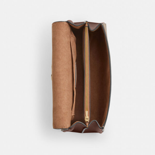 Coach Eliza Top Handle Bag In Signature Canvas (Tan Brown) - Image 3