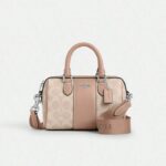 Coach Rowan Satchel Bag In Signature Canvas (Sand/Taupe)