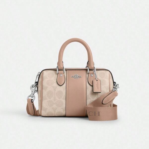 [Pre Order] Coach Rowan Satchel Bag In Signature Canvas (Sand/Taupe)