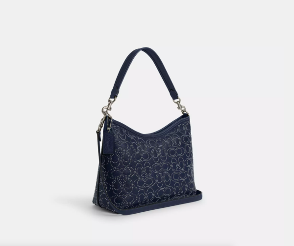 Coach Laurel Shoulder Bag With Signature Rivets (True Navy) - Image 3