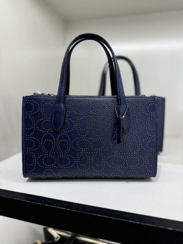 Coach Nina Small Tote Bag With Signature Rivets(Navy)