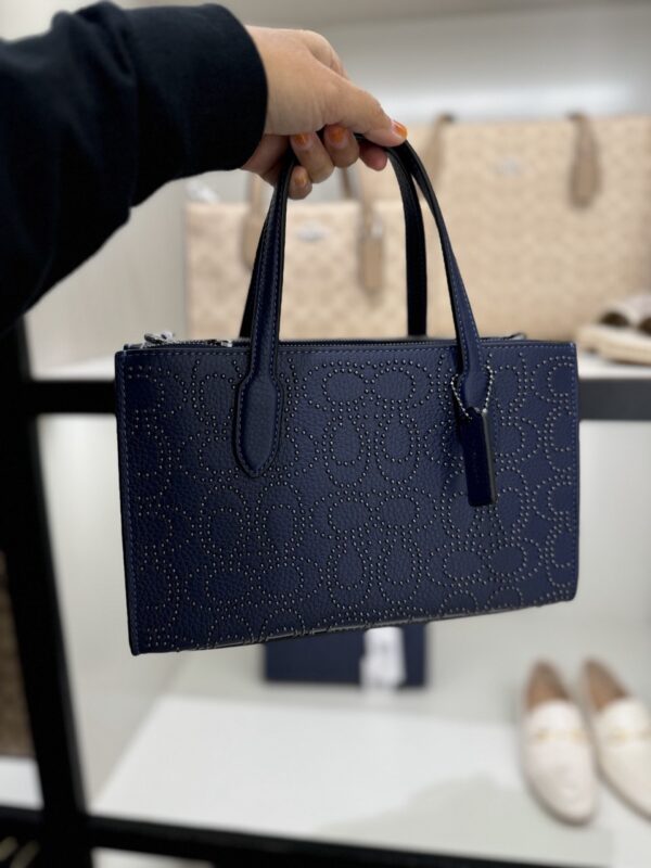 Coach Nina Small Tote Bag With Signature Rivets(Navy) - Image 4