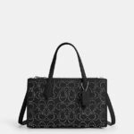 Coach Nina Small Tote Bag With Signature Rivets(Black)