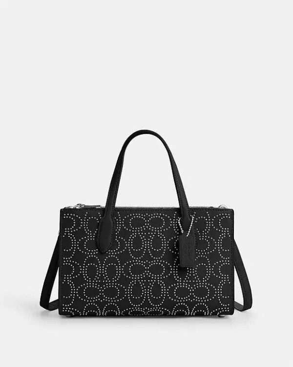 Coach Nina Small Tote Bag With Signature Rivets(Black)