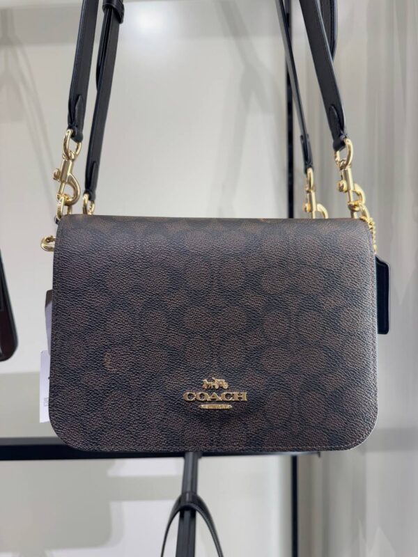 [Pre-Order] - Coach Quinn Bag In Signature Canvas (Walnut Black) - Image 3