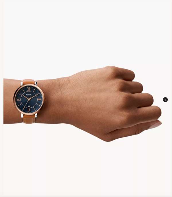 Fossil Jacqueline Three-Hand Date Luggage Leather Watch (ES4274) - Image 2