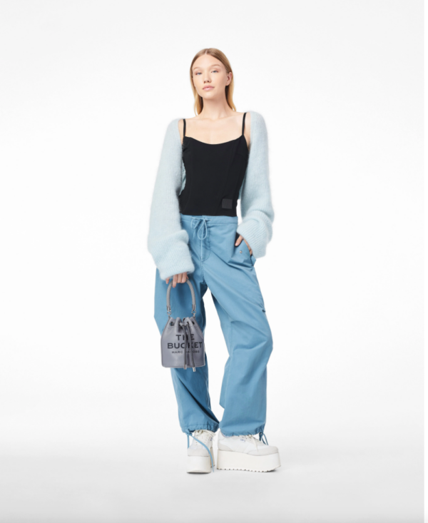 Marc Jacobs The Leather Bucket Bag (Wolf Grey)- Boutique Collection - Image 5