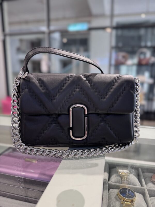 Marc Jacobs The Quilted Leather J Marc Shoulder Bag (Black)-Boutique Collection - Image 6