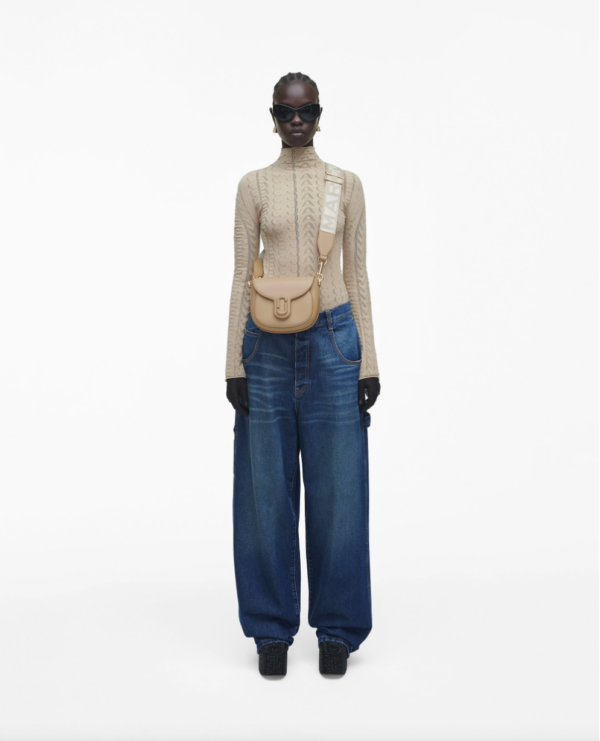 [Pre Order]-Marc Jacobs The Covered J Medium Marc Saddle Bag (Camel) - Image 7