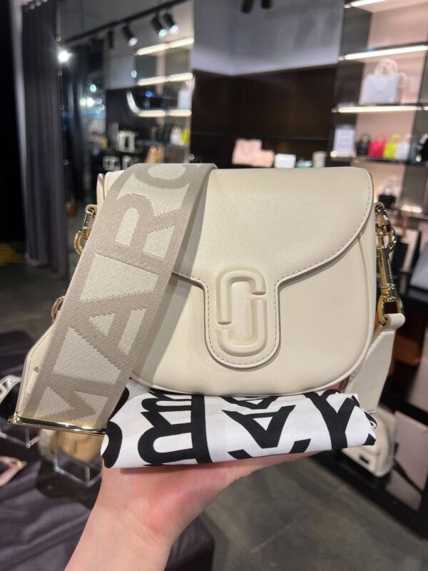 Marc Jacobs The Covered J Medium Marc Saddle Bag (Cloud White) - Image 7