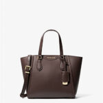 Michael Kors Taryn Small Leather Convertible Crossbody Bag(Chocolate)- Boutique Collection