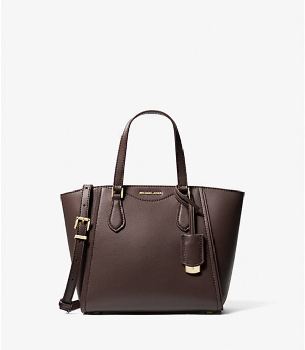 Michael Kors Taryn Small Leather Convertible Crossbody Bag(Chocolate)- Boutique Collection