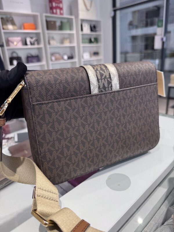 Michael Kors Sloan Editor Medium Flap Messenger Signature (Luggage Multi) RSKF - Image 3