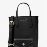 Michael Kors Vincent Extra-Small Saffiano Leather Crossbody Bag With Card Case (Black Gold)