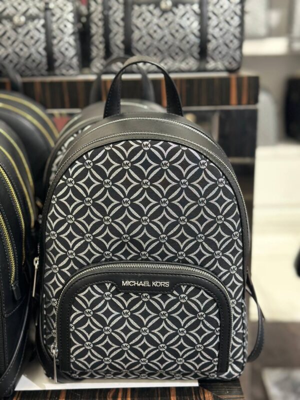 Michael Kors Signature Flower Jaycee Medium Backpack (Black)