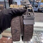 Michael Kors Cooper Reversible Logo Cut To Size Belt (Brown)