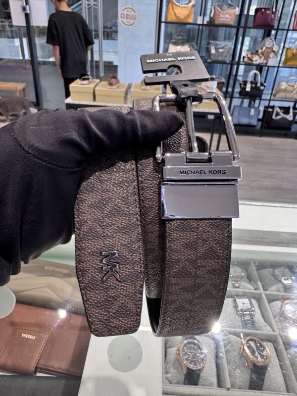 Michael Kors Cooper Reversible Logo Cut To Size Belt (Brown)