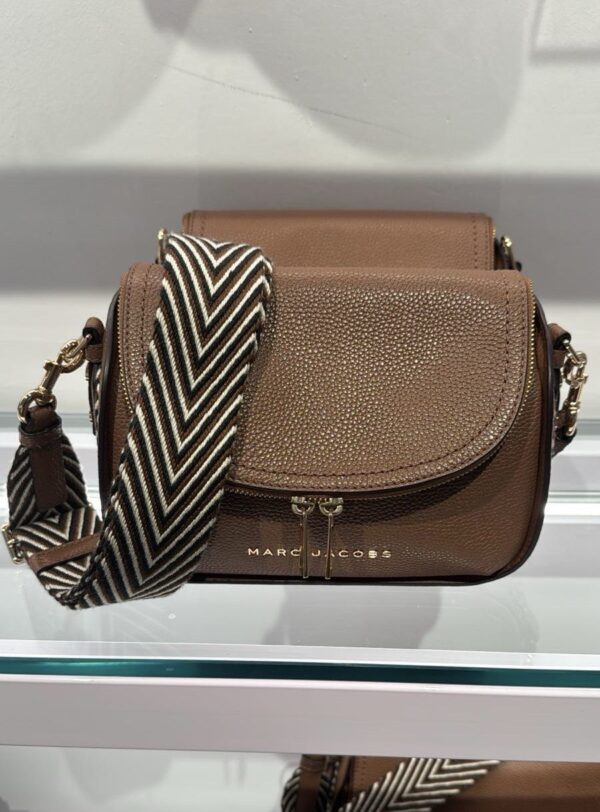 Marc Jacobs The Groove Leather Mini Messenger Webbing Strap (Cognac)