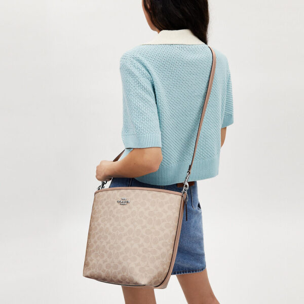 Coach City Large Bucket Bag In Signature Canvas (Sand Taupe) - Image 7