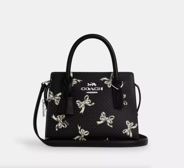 Coach Andrea Carryall Bag With Bow Print(Black)