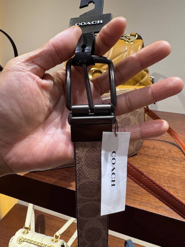 Coach Harness Buckle Cut-To-Size Reversible Belt, 38mm (Tan)- Boutique Collection - Image 2
