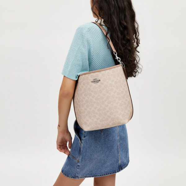 Coach City Large Bucket Bag In Signature Canvas (Sand Taupe) - Image 4