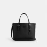 Coach Mollie Tote Bag 25 in Polished Pebble Leather (Black)