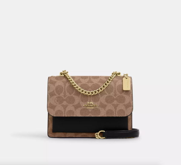 Coach Mini Klare Crossbody Bag In Signature Canvas (Tan Black)