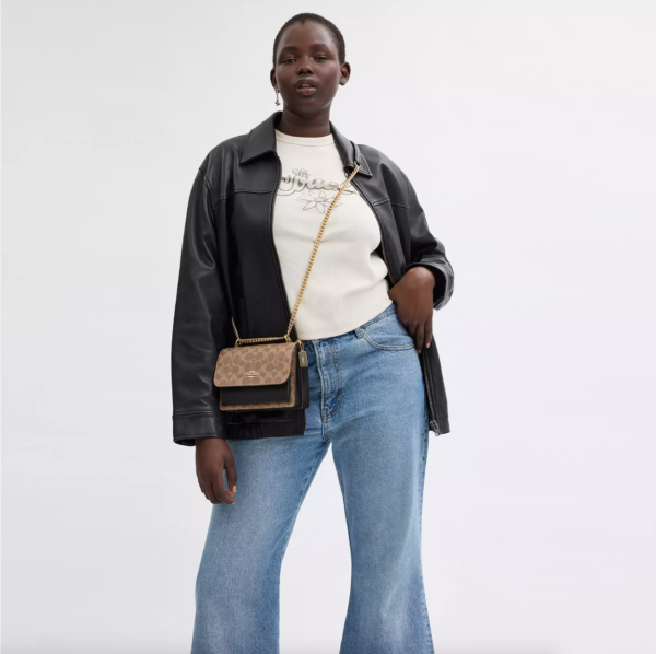 Coach Mini Klare Crossbody Bag In Signature Canvas (Tan Black) - Image 3